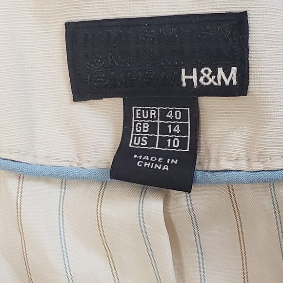 H&M Trench Coat Women's 10 Beige Khaki Cotton Twill Preppy Light Academia EUC - Picture 2 of 16